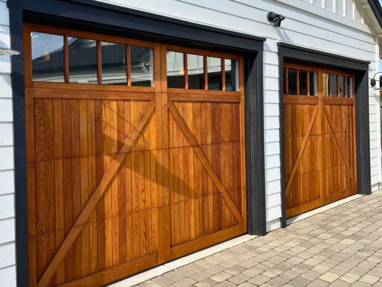 Wood Staining Residential Garage Doors