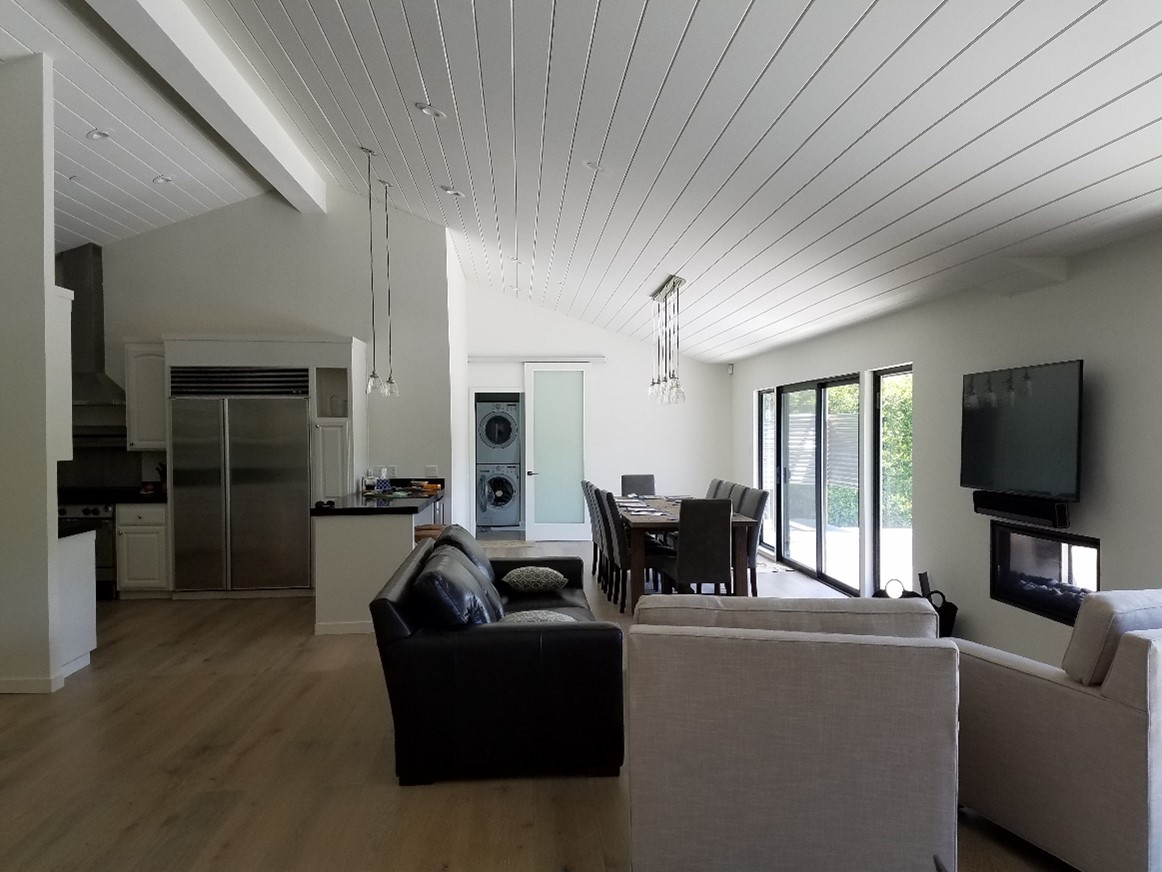 A modern living room painted with a new coat of paint.