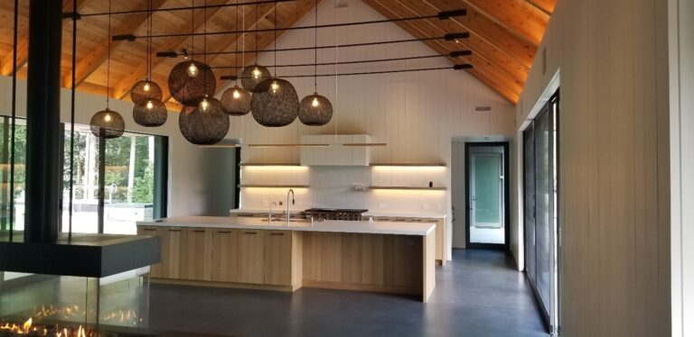 A modern kitchen with a fresh coat of white paint.